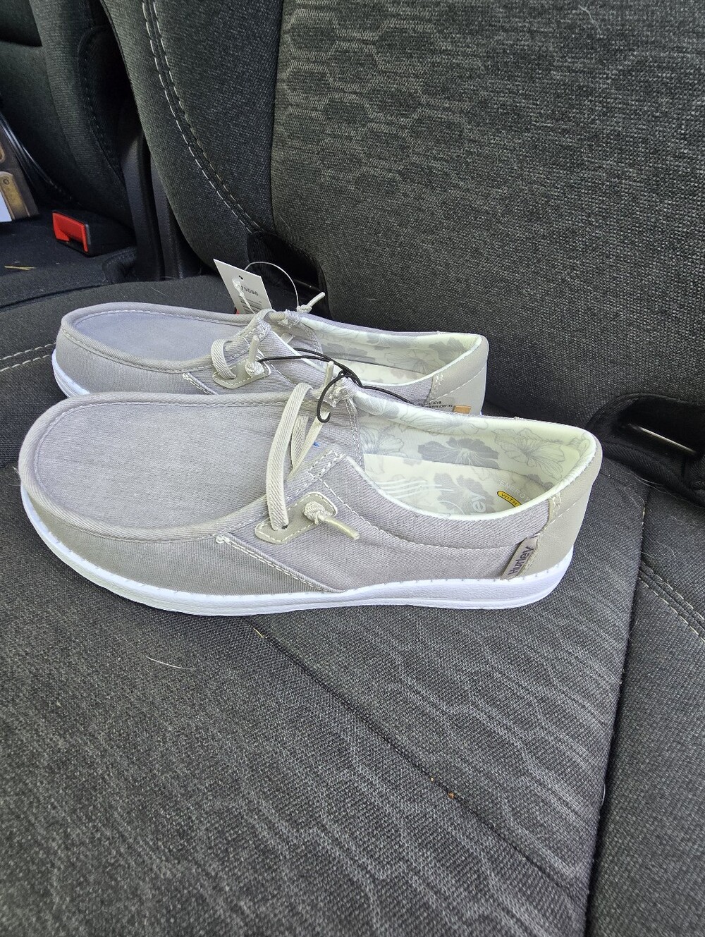 Hurley Women's Light Gray Canvas Slip-On Casual Shoes